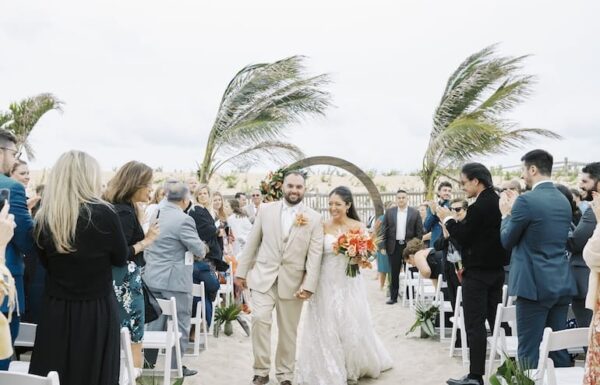 Palm Trees and Tiki Bars Created a Tropical Style Wedding at the Shore