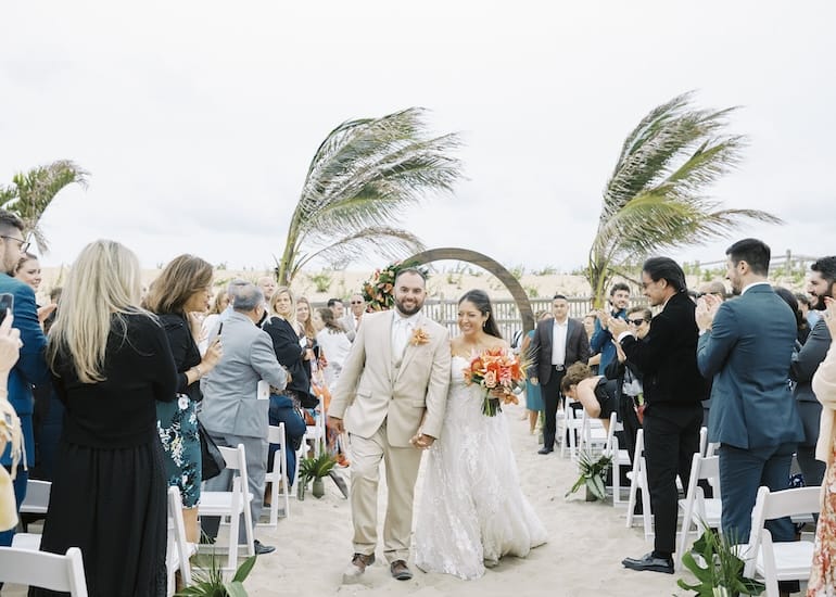 Palm Trees and Tiki Bars Created a Tropical Style Wedding at the Shore