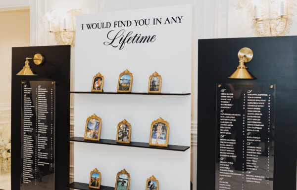 A black-and-white wedding at the Meadow Wood in Randolph, New Jersey.