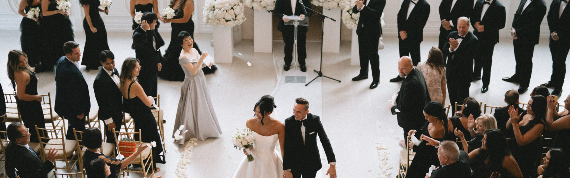 A Timeless Black-And-White Wedding With Sweet Bow Details