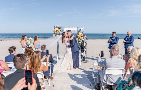 Colorful Florals And a Beautiful Beach Ceremony at This Shore Wedding