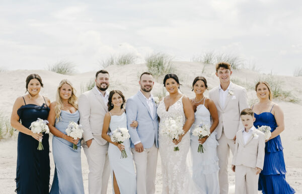 A Waterfront Ceremony, Beach Tag Seating Chart and Stunning Sunset Portraits