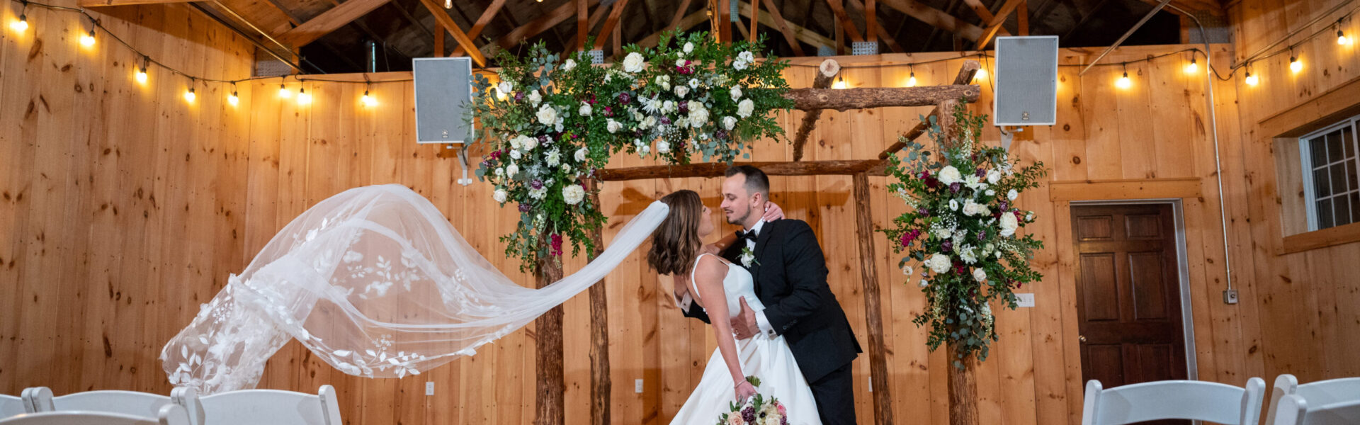 The Grounds Sparkled With a Layer of Snow at This Wedding