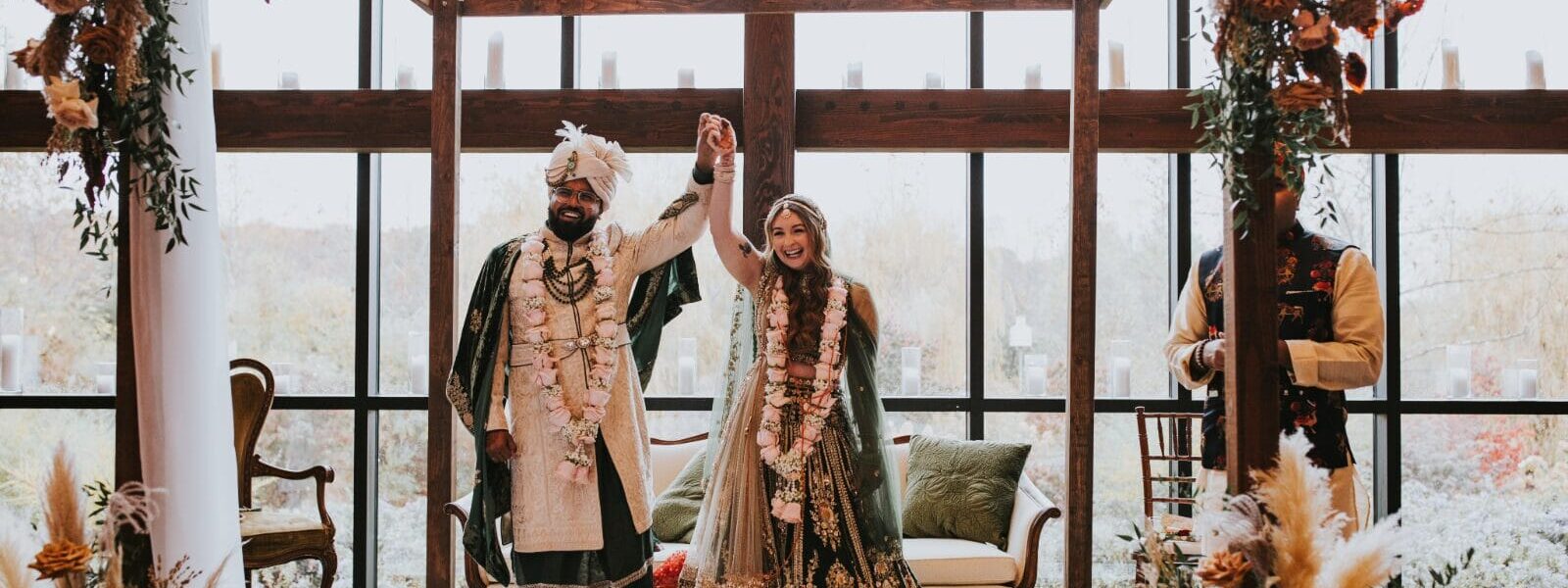 This Couple Blended Their Different Backgrounds in a Romantic Fall Wedding