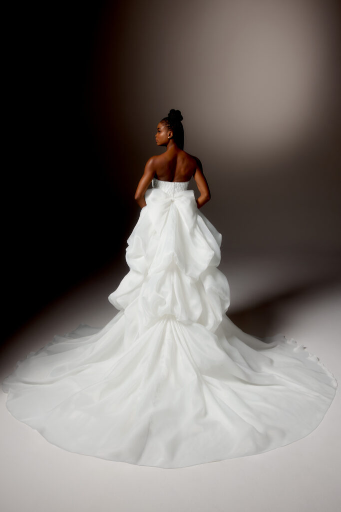 Justin Alexander Spring 2027 gowns during New York Bridal Fashion Week.