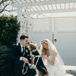 A Coastal Elegant Lavender Wedding With Custom Trucker Hats, & Their Dog on the Drink Toppers at Crystal Point Yacht Club