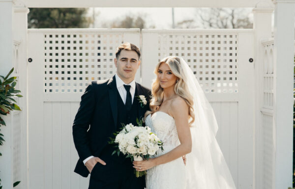 A Coastal Elegant Lavender Wedding With Custom Trucker Hats, & Their Dog on the Drink Toppers at Crystal Point Yacht Club