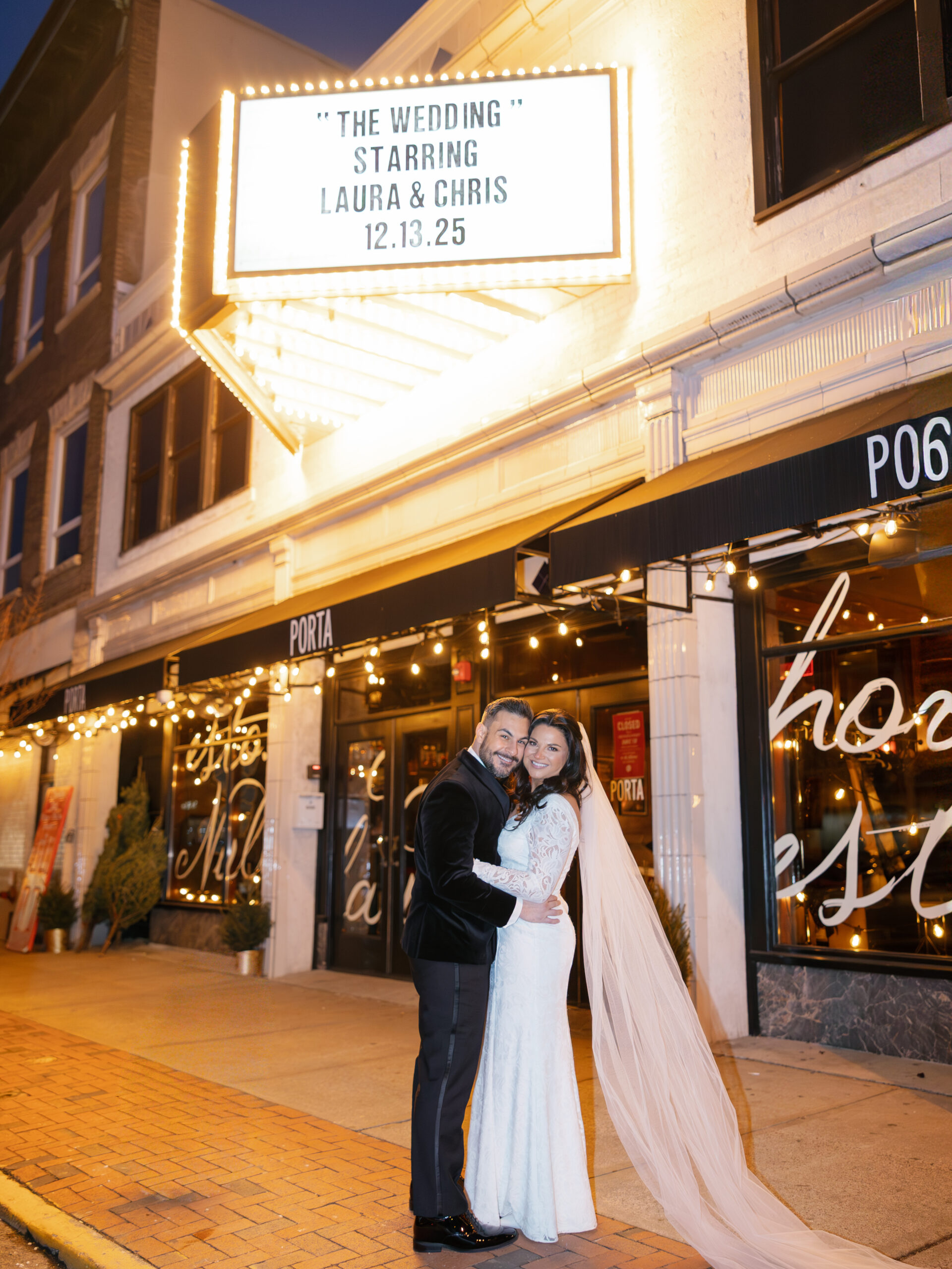 Italian-style wedding reception dinner at Porta Montclair restaurant NJ