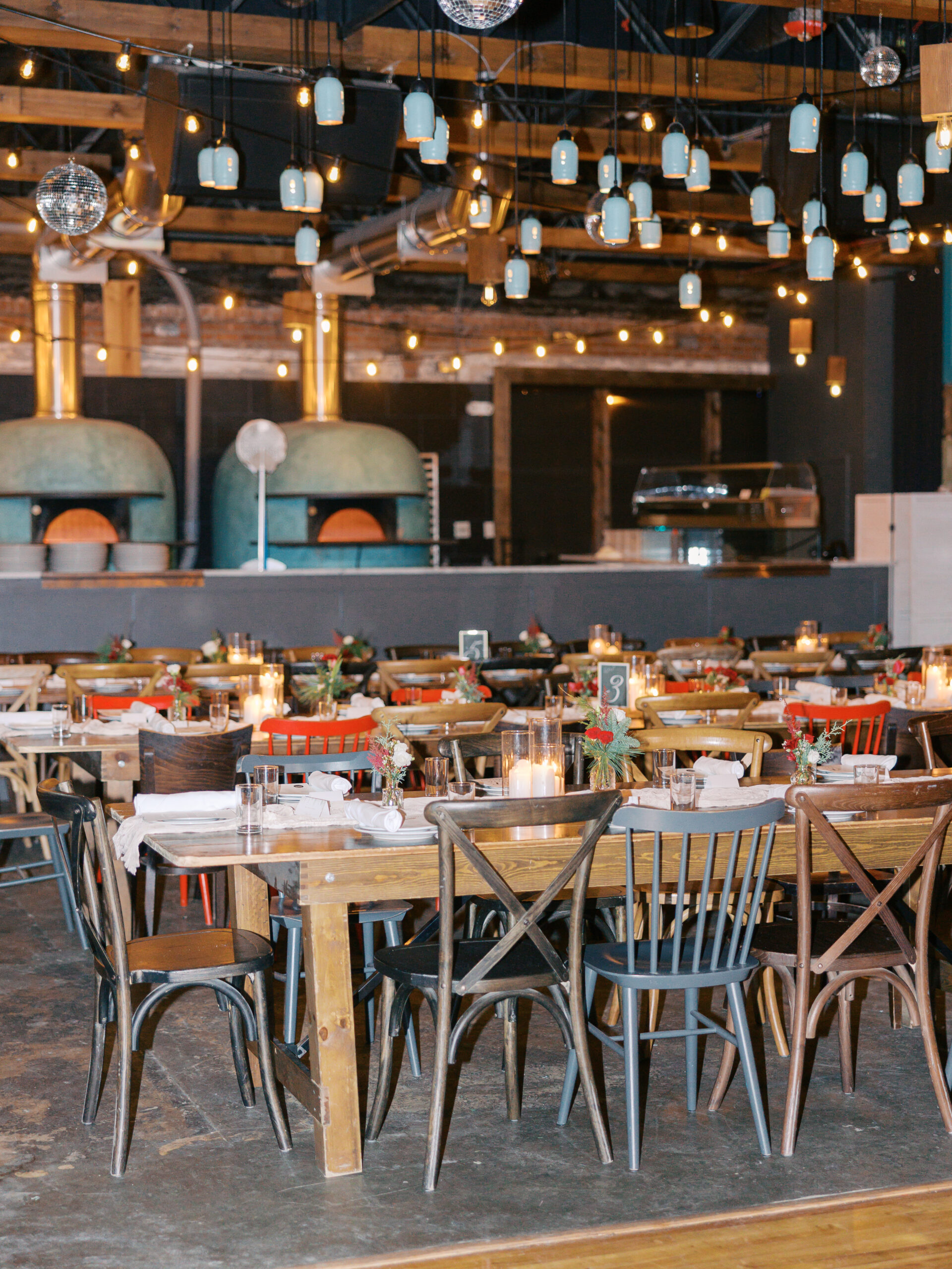 Italian-style wedding reception dinner at Porta Montclair restaurant NJ