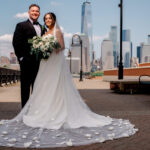 Their Boat Wedding on the Hudson Featured a Deck Dance Party, the NYC Skyline & the Statue of Liberty