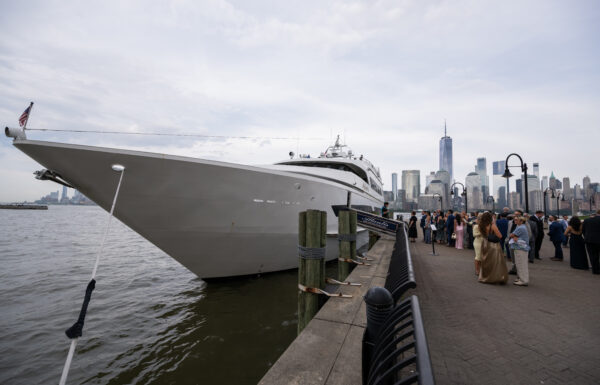 A wedding aboard The Atlantis, part of New York Cruises.