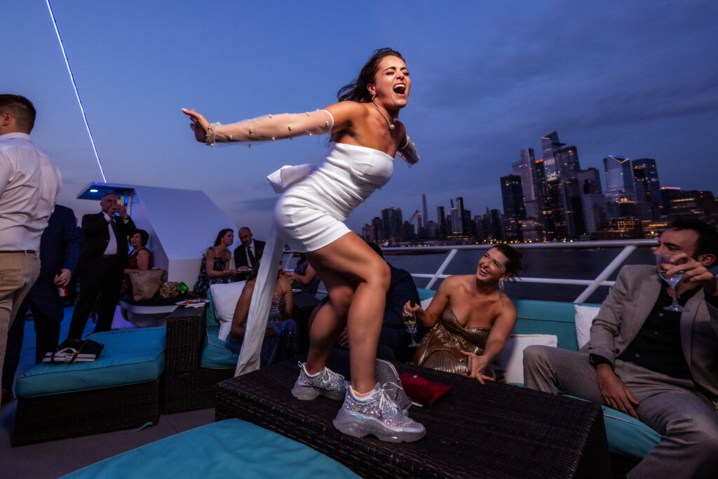 A wedding aboard The Atlantis, part of New York Cruises.