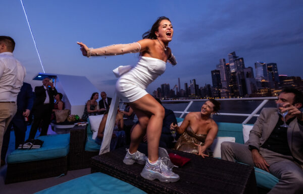 A wedding aboard The Atlantis, part of New York Cruises.