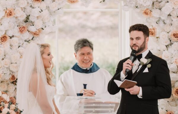 They Both Work in Sports—So They Had a Baseball Card Stand and Mr. & Mrs. Met at Their Reception at Nanina’s in the Park