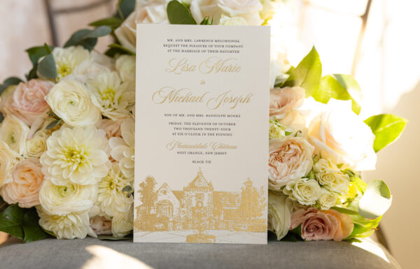 Mini Limoncello Favors & a Cascading Florals at Pleasantdale Château