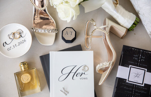 Her Coworker Gave a Patient Her Number—Five Years Later They Had a Timeless Black and White Weddings at The Estate at Florentine Gardens