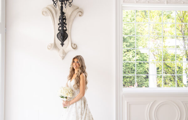 Her Coworker Gave a Patient Her Number—Five Years Later They Had a Timeless Black and White Weddings at The Estate at Florentine Gardens