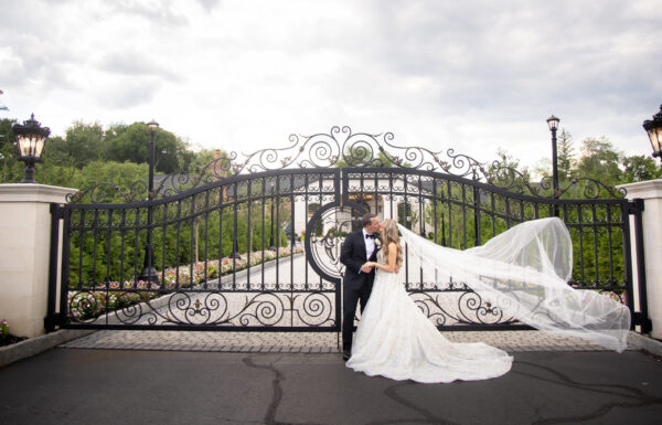 Her Coworker Gave a Patient Her Number—Five Years Later They Had a Timeless Black and White Weddings at The Estate at Florentine Gardens