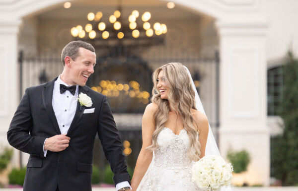 Her Coworker Gave a Patient Her Number—Five Years Later They Had a Timeless Black and White Weddings at The Estate at Florentine Gardens