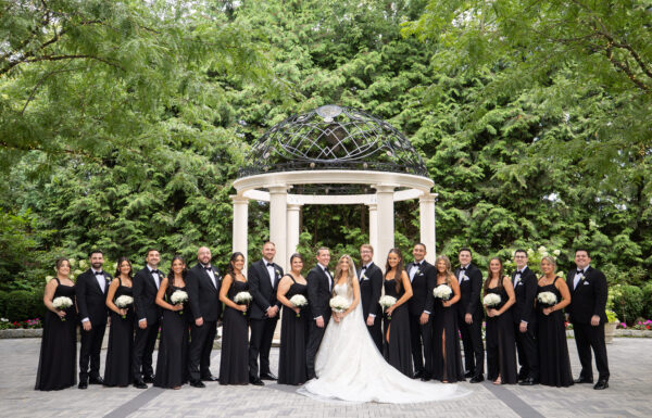 Her Coworker Gave a Patient Her Number—Five Years Later They Had a Timeless Black and White Weddings at The Estate at Florentine Gardens