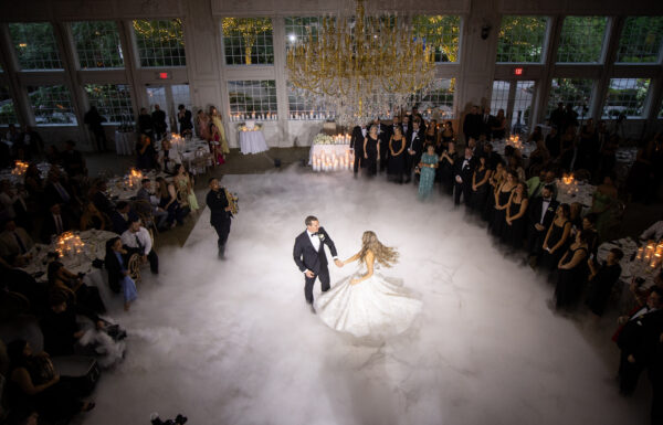 Her Coworker Gave a Patient Her Number—Five Years Later They Had a Timeless Black and White Weddings at The Estate at Florentine Gardens