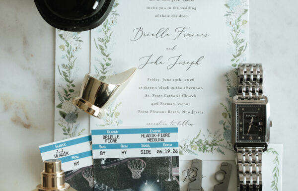 Oyster Shell Seating Cards, Sunscreen Favors & Dockside Sunset Photos at This Summer Shore Wedding at Clarks Landing Yacht Club