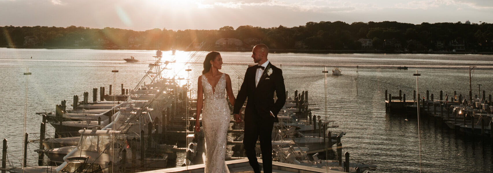 Oyster Shell Seating Cards, Sunscreen Favors & Dockside Sunset Photos at This Summer Shore Wedding at Clarks Landing Yacht Club