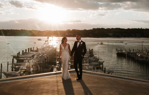 Oyster Shell Seating Cards, Sunscreen Favors & Dockside Sunset Photos at This Summer Shore Wedding at Clarks Landing Yacht Club