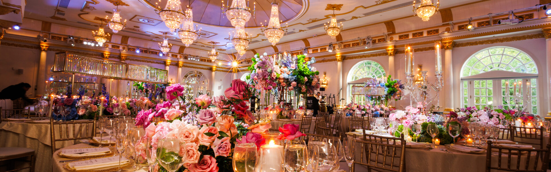 An Enchanted Garden Under the Chandeliers at Crystal Plaza in Livingston