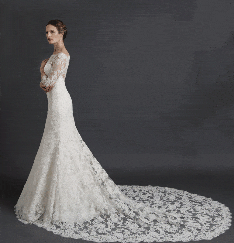 New Jersey Bride—Sareh Nouri gown with sleeves.