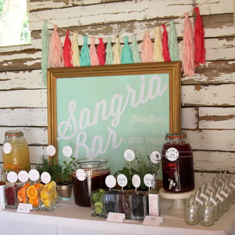 New Jersey Bride—wedding sangria bar.