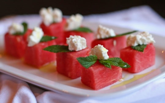 New Jersey Bride—watermelon salad with feta for your summer wedding.