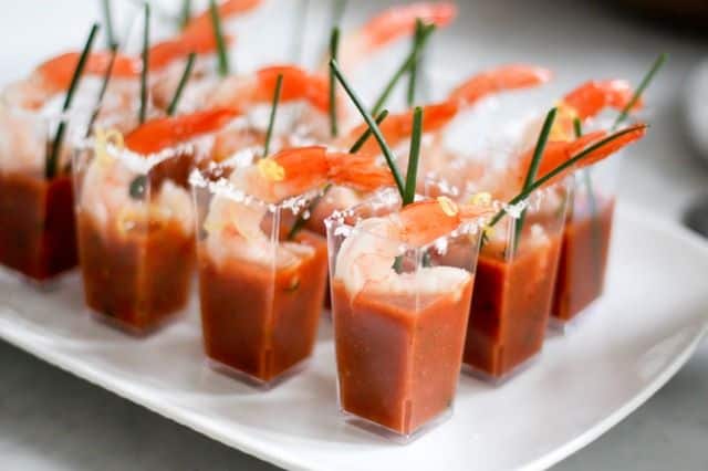 New Jersey Bride—Gazpacho cold summer soup for wedding hors d'oeuvres.