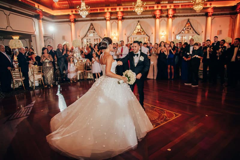 Bride and groom dancing at The Crystal Plaza wedding Livingston, NJ