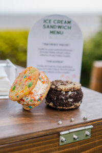 The Churn Cart offers handmade, pre-packaged, cereal-infused ice cream sandwiches that are a hit at bridal showers and weddings.