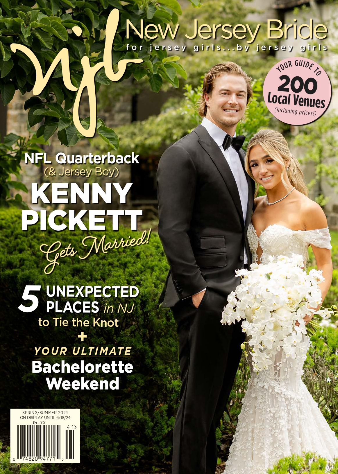 Kenny & Amy Pickett's wedding on the cover of New Jersey Bride.