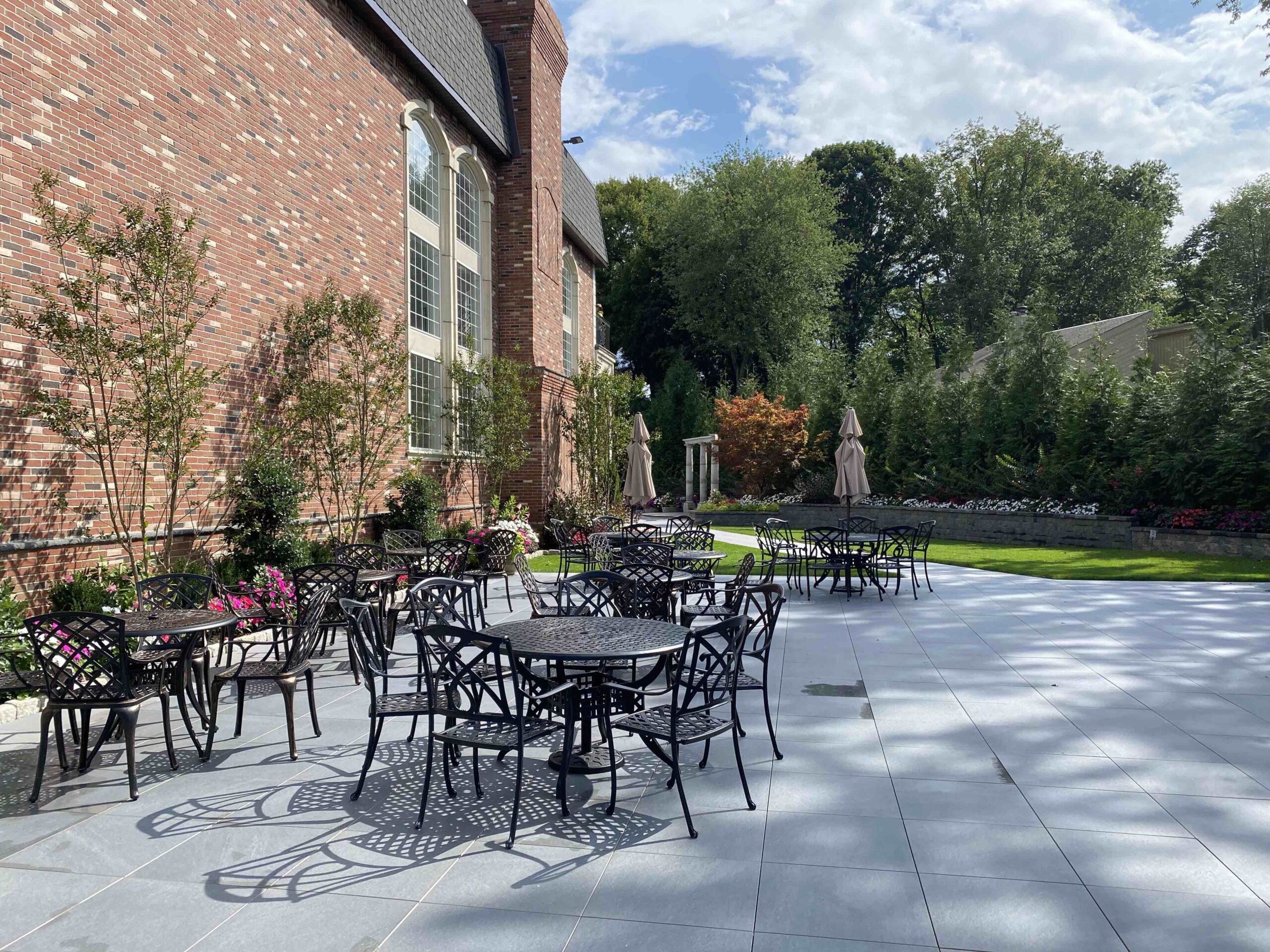 The back patio can be used for cocktail hour at the Estate at Florentine Gardens.