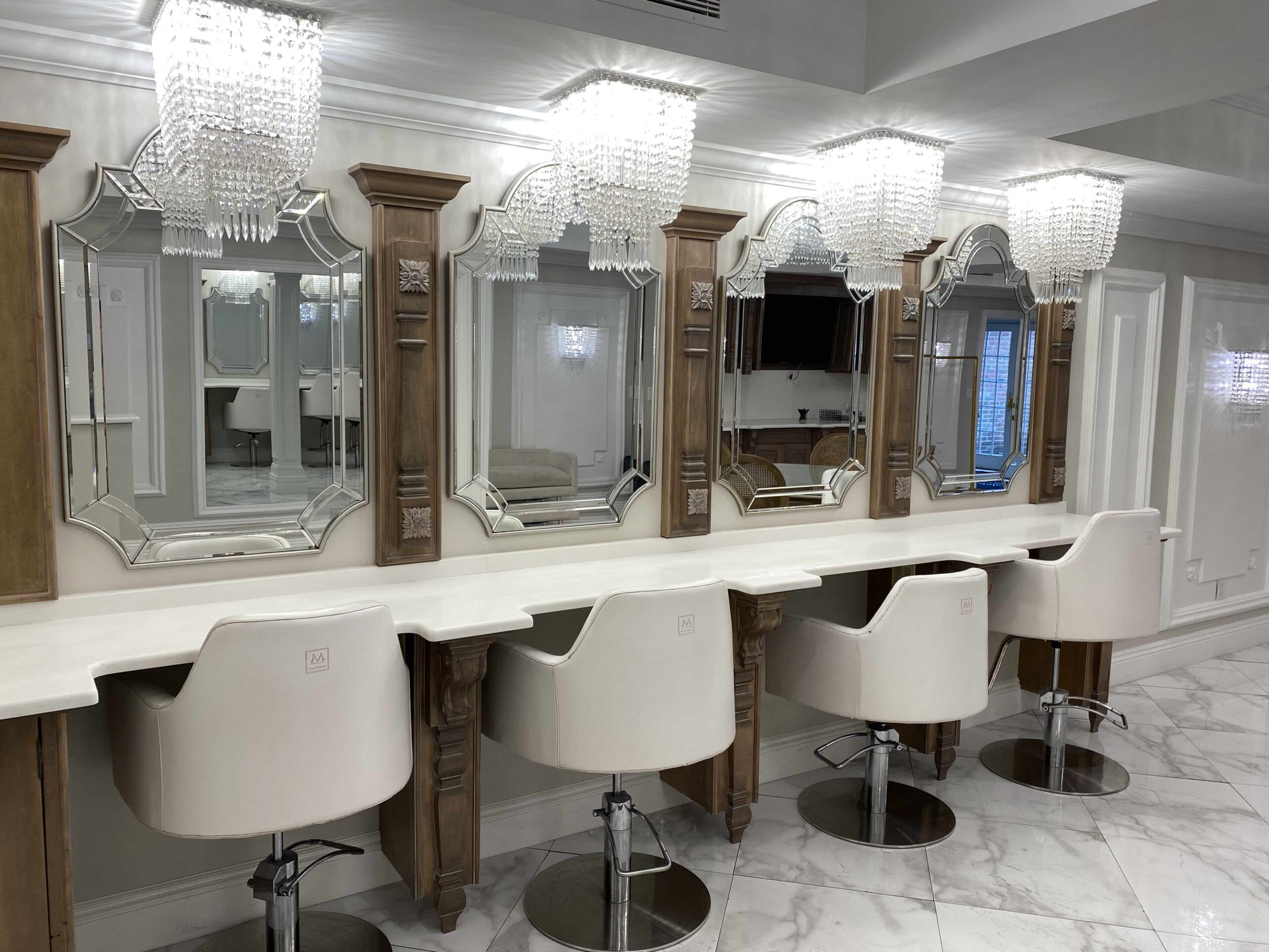 The salon inside the bridal suite that we saw during an Estate at Florentine Gardens tour.