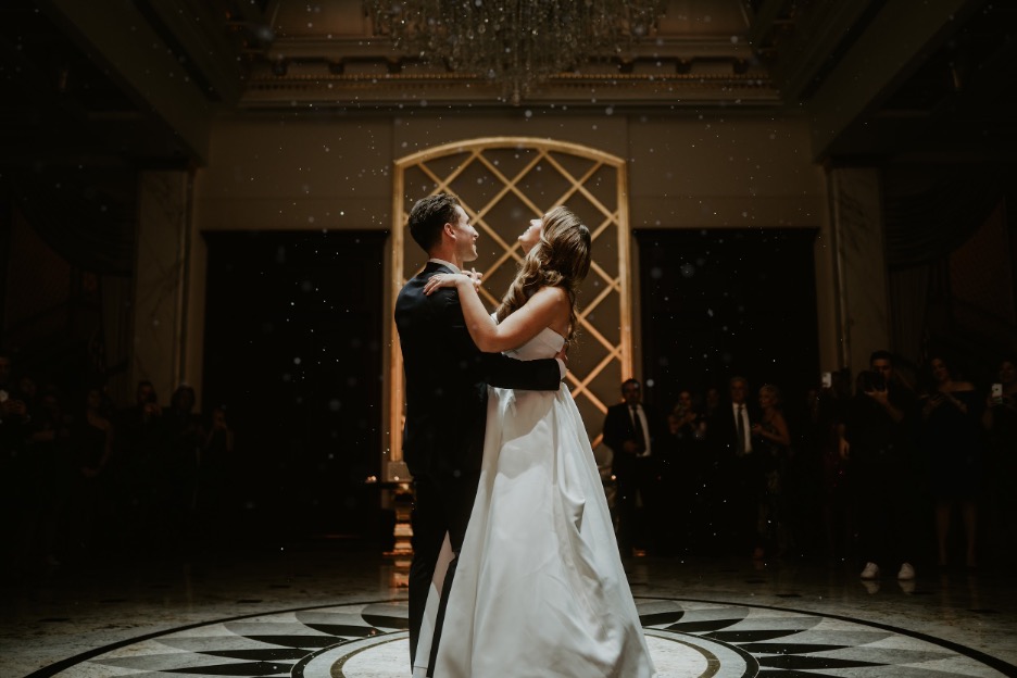 The bride and groom on the dance floor at their Shadowbrook at Shrewsbury wedding.