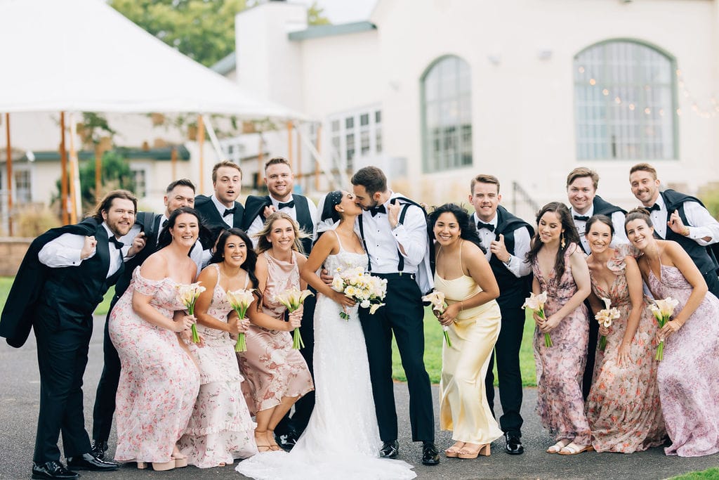 An elegant wedding at Linwood Country Club with a pastel palette.