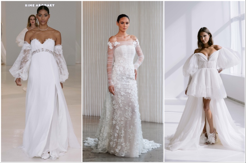 A group of models wearing the latest trends at New York Bridal Fashion Week.