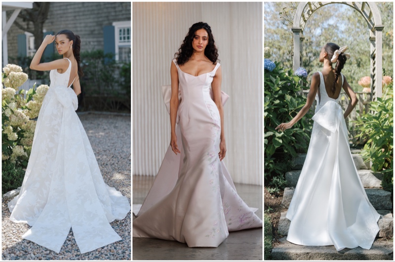 A group of models wearing the latest trends at New York Bridal Fashion Week.