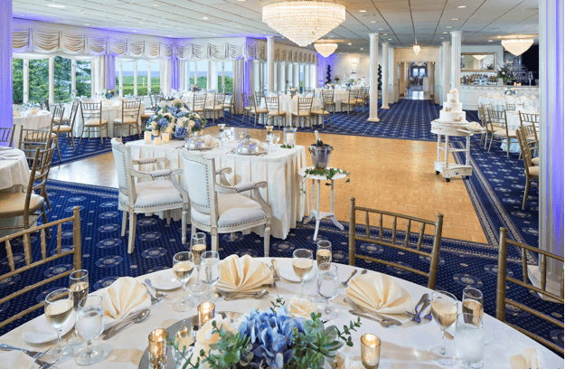The ballroom inside the Breakers on the Ocean, an affordable wedding venue at the Jersey Shore.