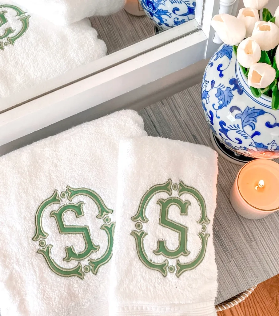 Add these monogrammed bath towels to your registry.