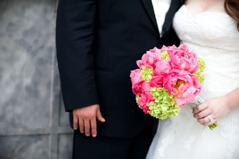 Hot pink bridal bouquet