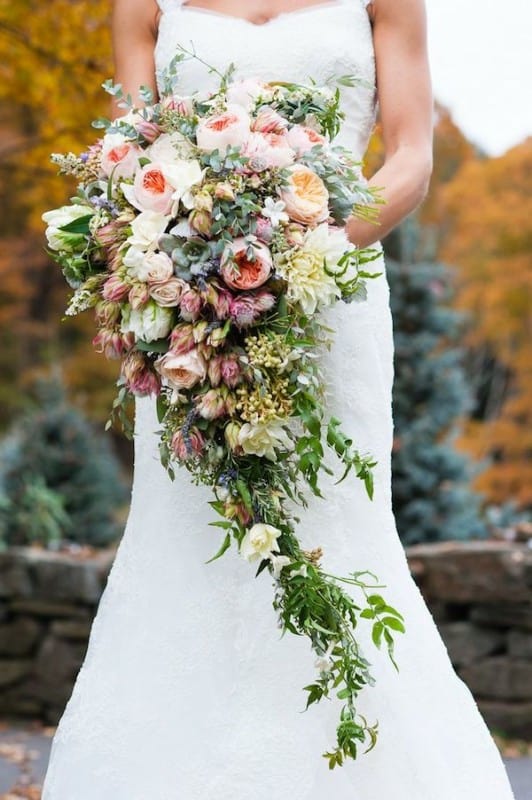 Cascading bridal bouquet