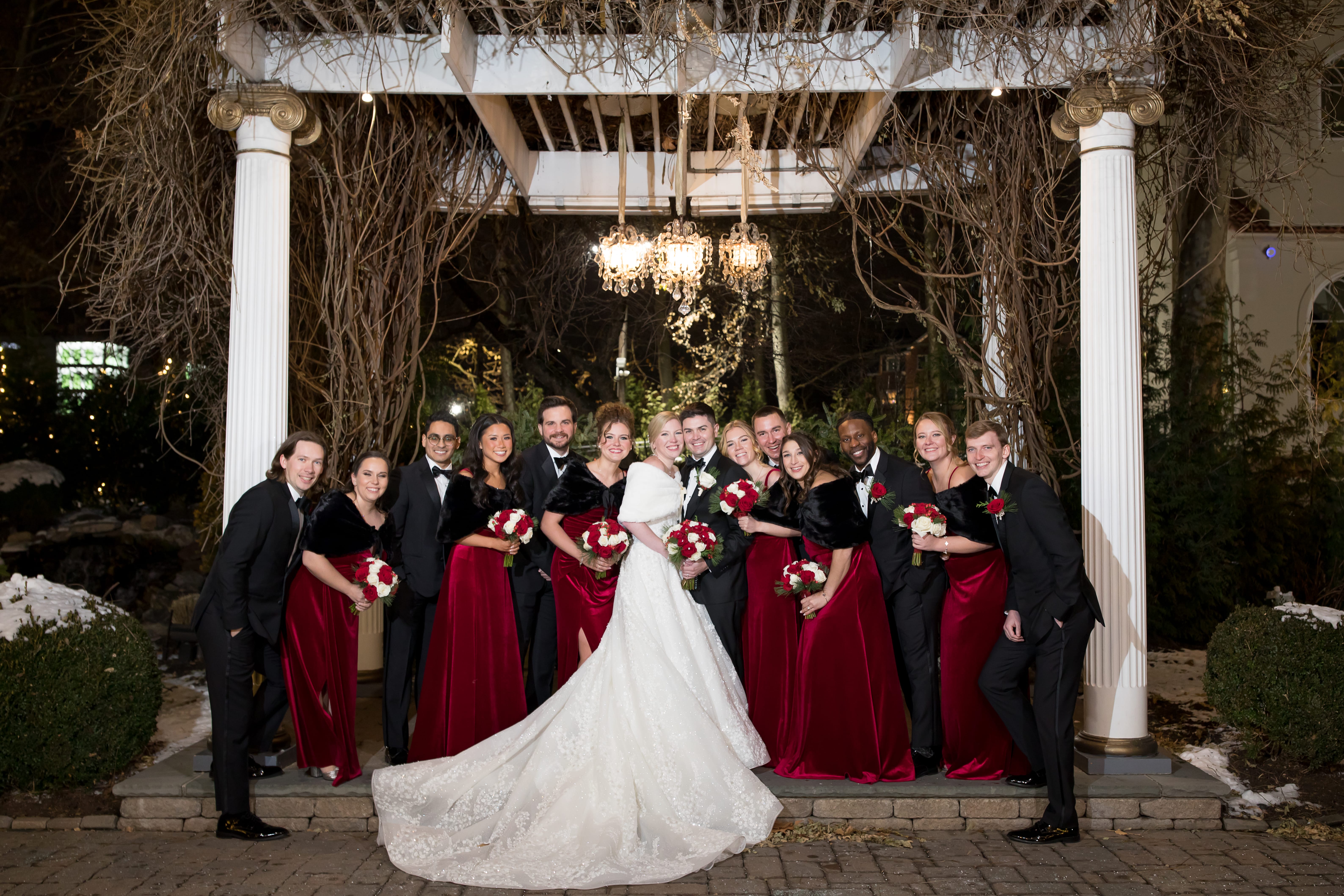 A Christmastime wedding at Nanina's in the Park.