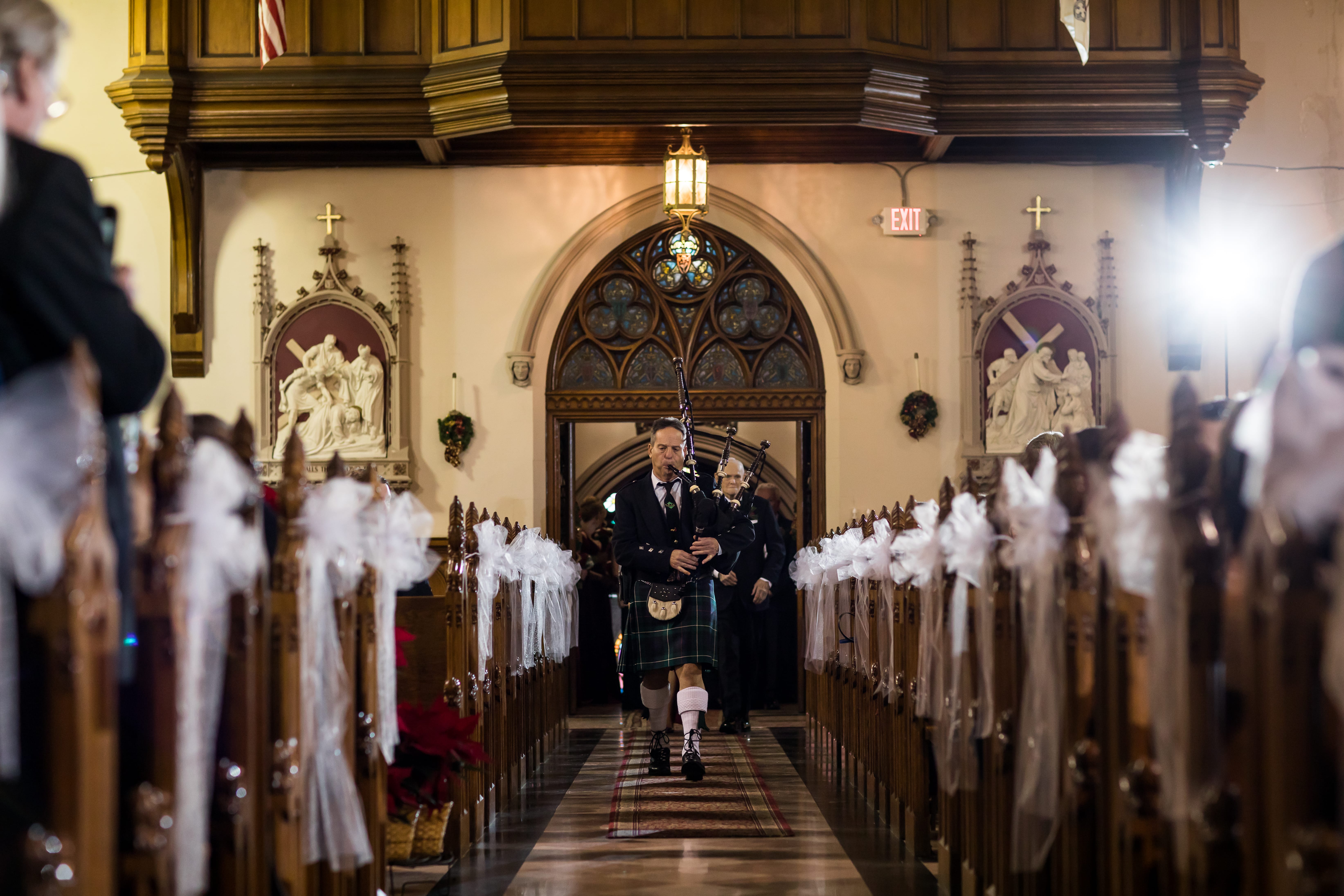 A Christmastime wedding at Nanina's in the Park.