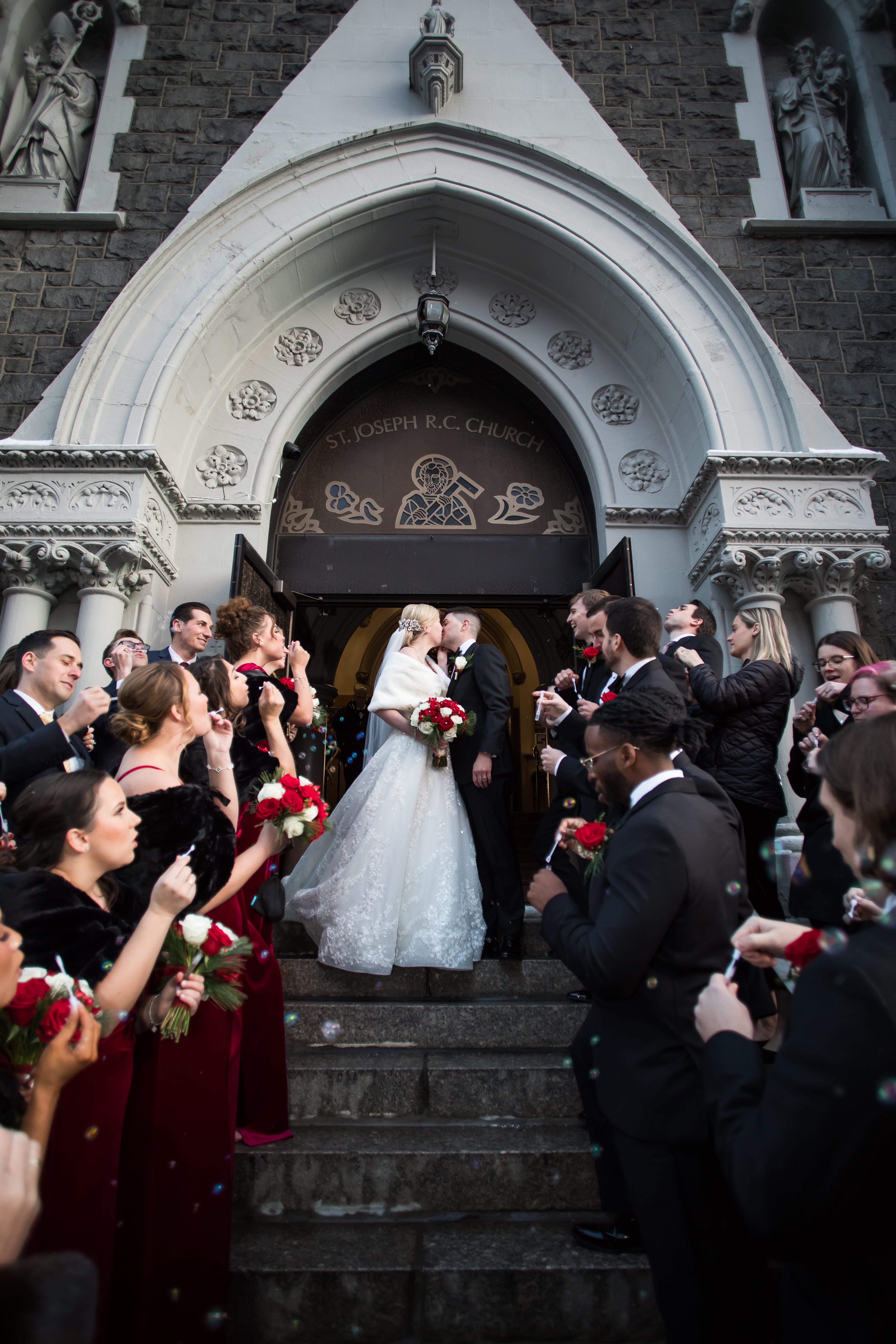 A Christmastime wedding at Nanina's in the Park.