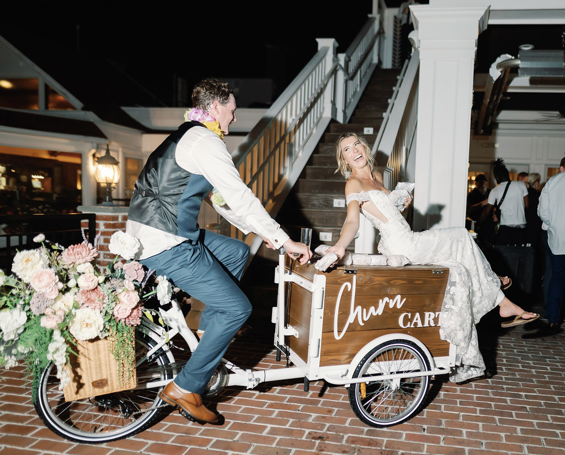 The Churn Cart offers handmade, pre-packaged, cereal-infused ice cream sandwiches that are a hit at bridal showers and weddings.